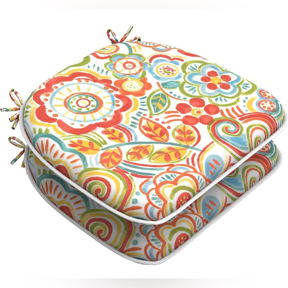 Indoor/Outdoor Chair Cushions Seat Cushions With Ties, Patio Chair Pads